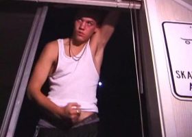 Exhibitionist Lance Jerking Off Outside